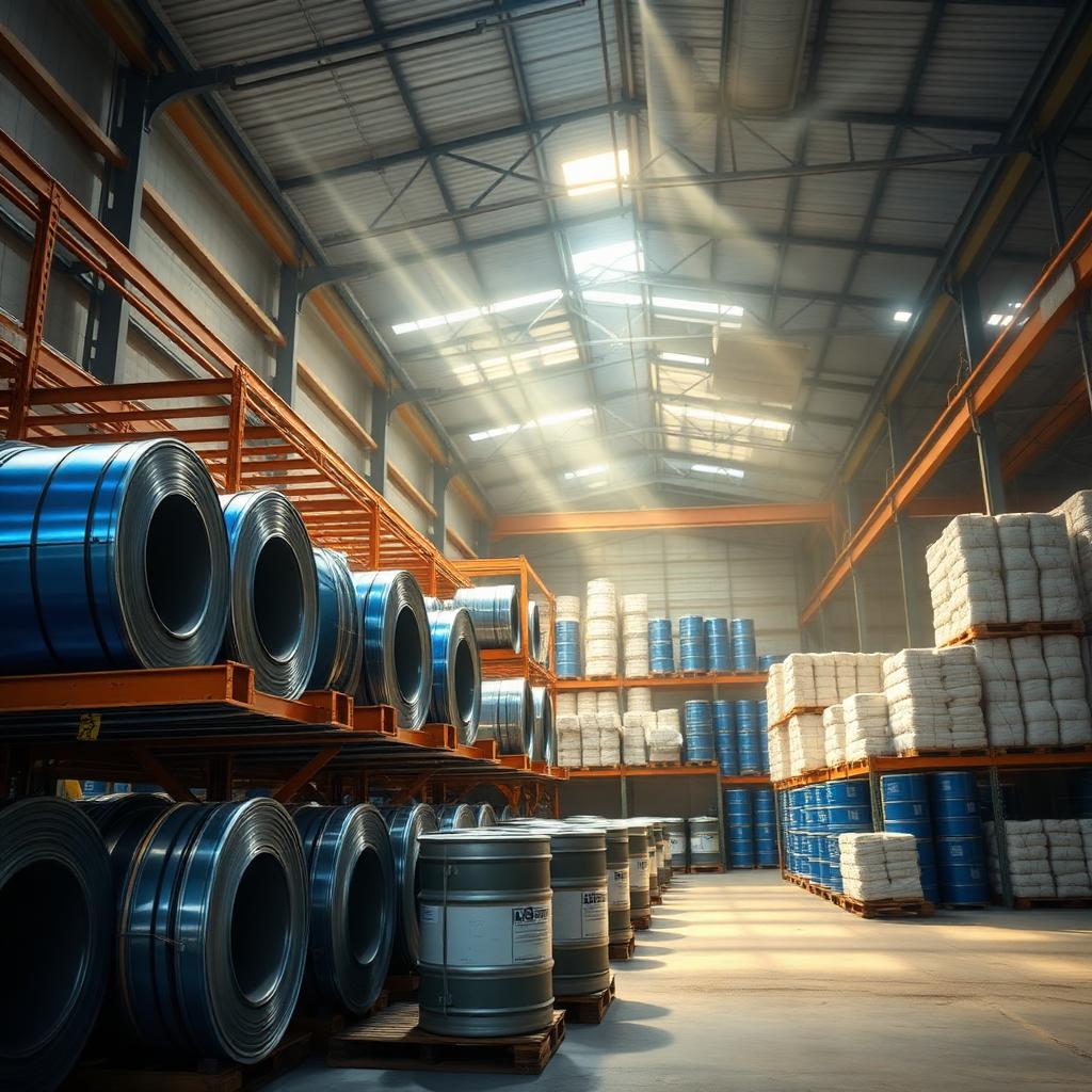 NEVO raw materials — steel coils and chemical IBCs