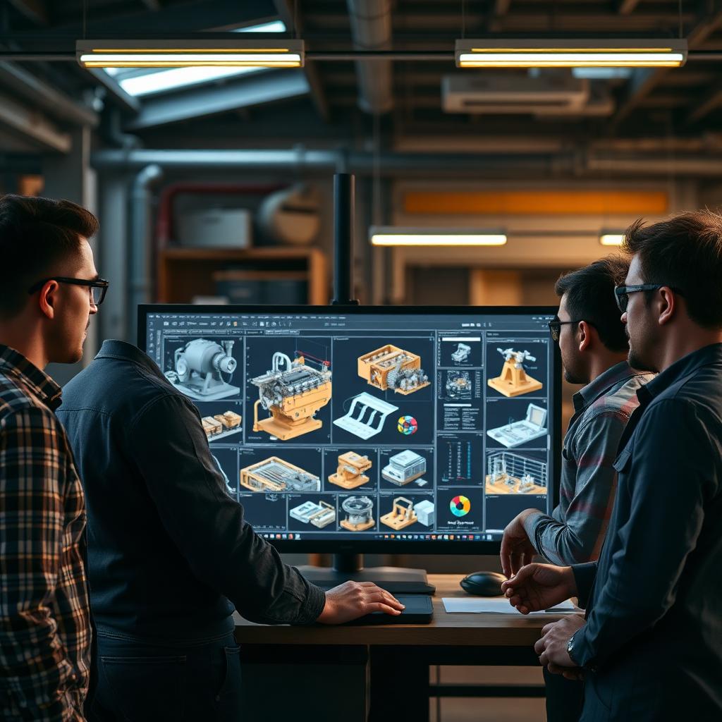 NEVO engineering team reviewing a project