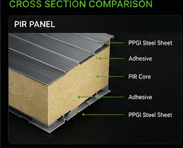 PIR Panel cross section