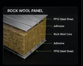 Rock Wool Panel cross section