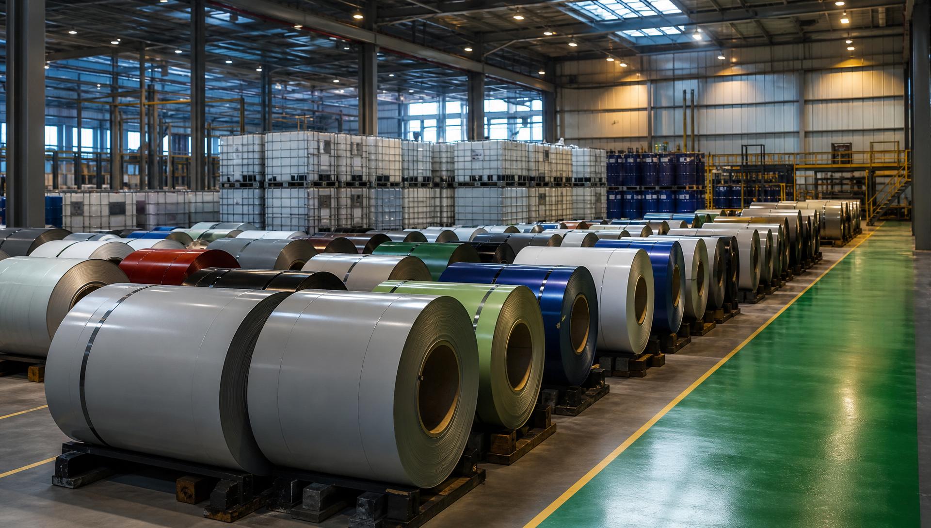 NEVO continuous double-belt laminator producing a PIR sandwich panel